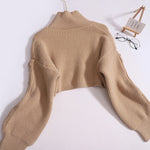 Winter New Retro Turtleneck Lantern Sleeves Sweater Women Pullovers Korean KilyClothing