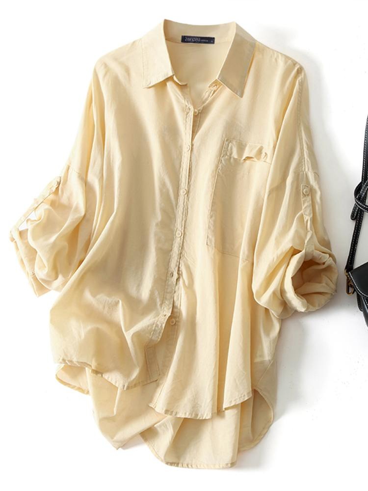 Long Sleeve Shirts Basic Tops Tunic Oversized Casual KilyClothing