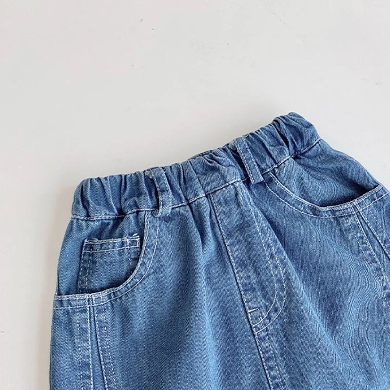 Mini Skirt for Kids Girls' Cowboy Short Skirts Children Fashion Versatile Bottoms