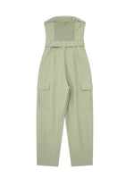Strapless Jumpsuits With Belt Sexy Solid Sleeveless Wrapped Chest KilyClothing