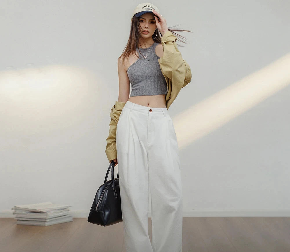 Women Loose Straight Cargo Pants Versatile Wide Leg Pants Summer Streetwear Trousers