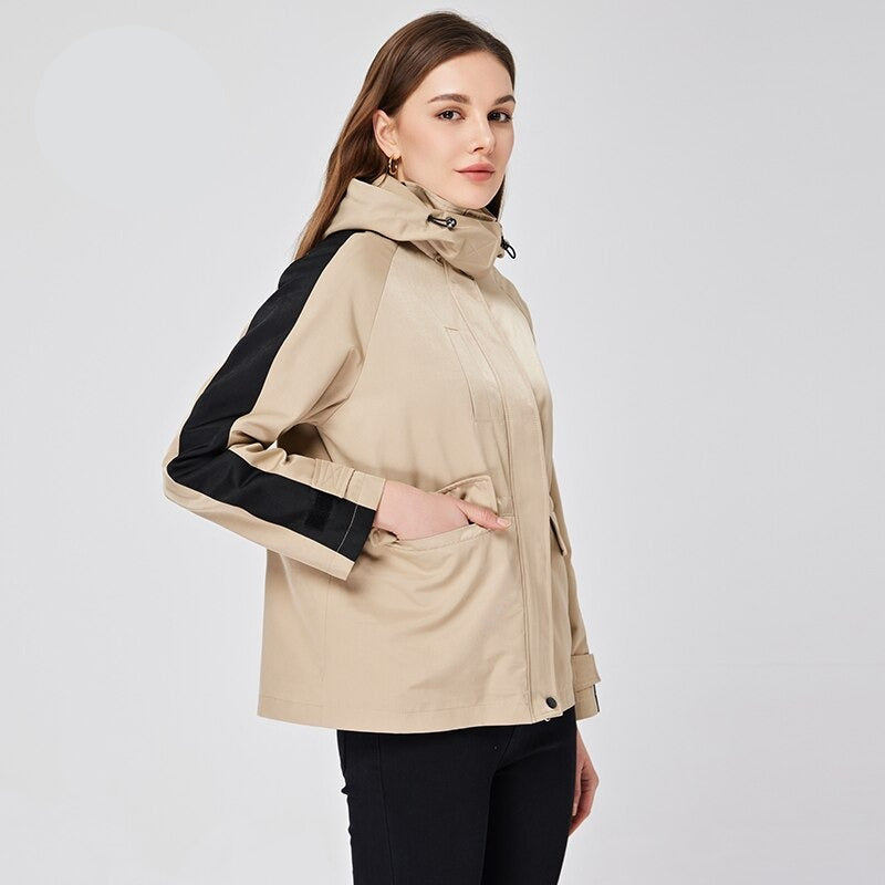 Coat Short Windproof Classic Casual Jacket Hooded Big Pocket KilyClothing
