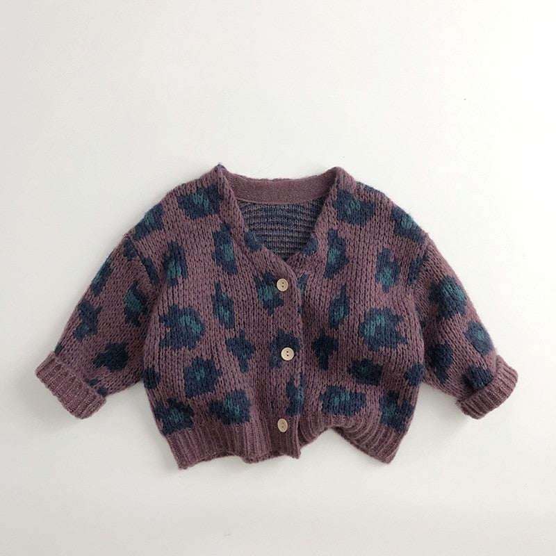 Kids Clothes Leopard Girls Sweaters Fashion Knit Cardigans Boys Sweater KilyClothing