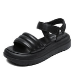 Chunky Sandals Women Wedges Platform Heel Open Toe Sandals Genuine Leather Hook And Loop Summer Shoes KilyClothing