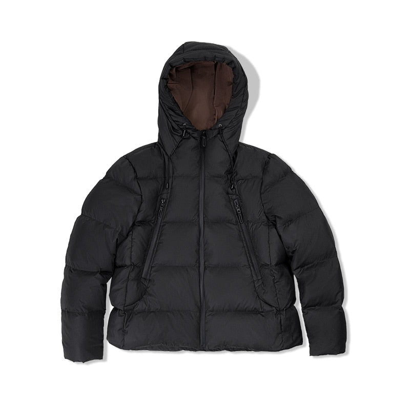 Light 80% Duck Down Jacket Men’s Hooded Winter Coat Short Warm Windproof KilyClothing