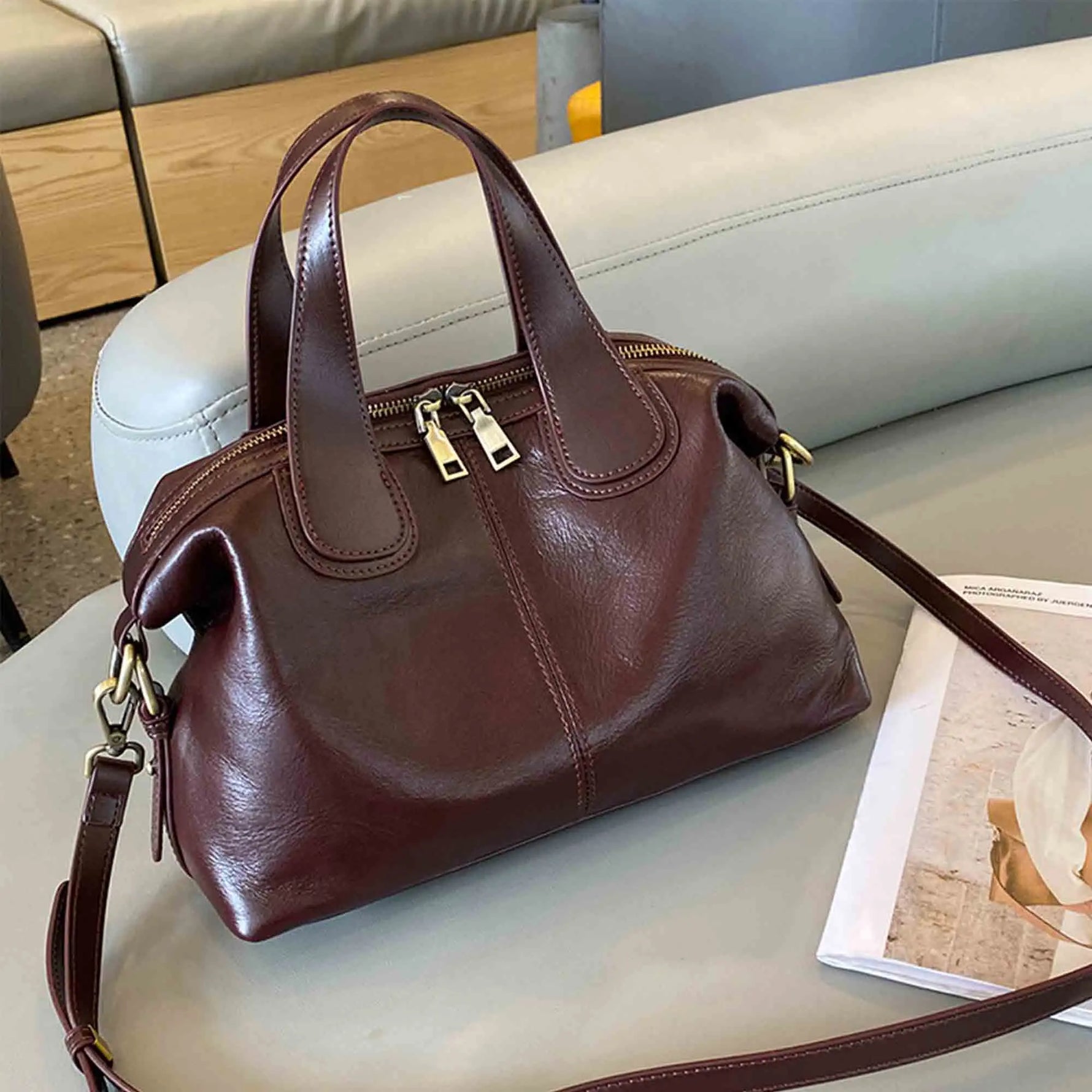 Genuine Leather Bags for women, Luxury Retro Shoulder Handbag, Vintage Lady Messenger Casual Tote Crossbody Purses KilyClothing