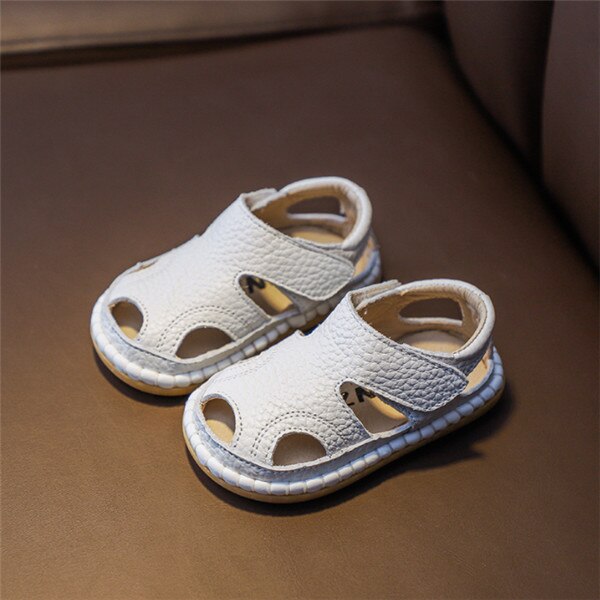 Infant Shoes Genuine Leather Closed Toe First Walker Soft Sole Cut-outs KilyClothing