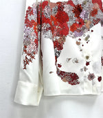 Satin White Shirt For Women Luxury Red Horse Print Long Sleeve KilyClothing