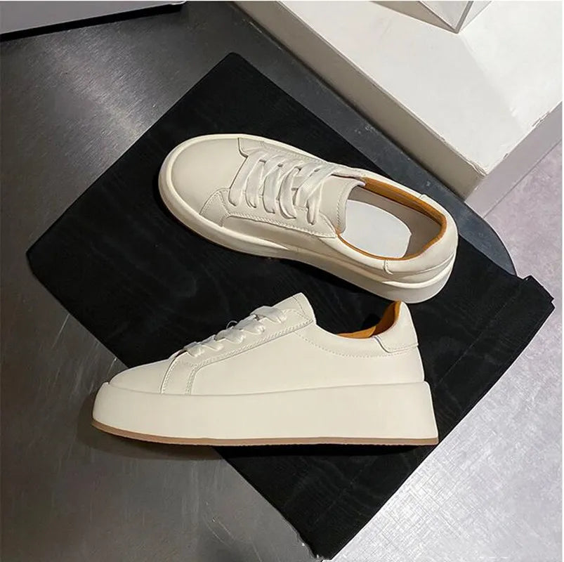 Real Leather Sneaker Fashion Casual Daily Ladies Footwear KilyClothing