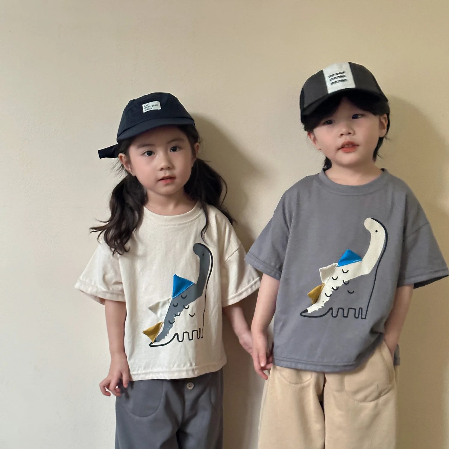 MILA2-7Y Ropa para niños Camisetas de dinosaurios para niños Camiseta unisex de verano de algodón, camisa de media manga