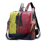 Genuine Leather Backpack Cow Leather Random Color Patchwork Style Unisex Useful Backpacks for Ladies KilyClothing