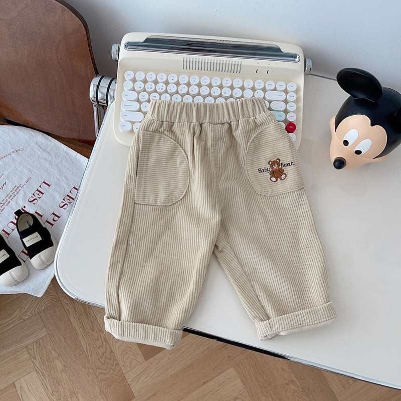 Kids Pants Corduroy Trousers Enbroidery Girls Pants KilyClothing