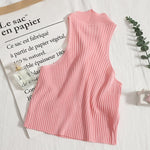 Sexy Crossed Off-shoulder Sleeveless Vest Women Tops Summer Solid Color Slim Elastic KilyClothing