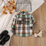 Cotton Lapel Stripe Lattice Button Shirt for Boy and Girl Baby Tops KilyClothing