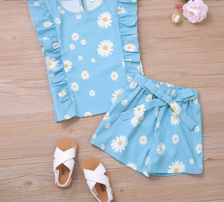 Girl Big Bow T-shirt+ Shorts Children Clothing Set KilyClothing