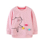 Sweatshirts For Girls Animals Applique Embroidered Fashion Cotton KilyClothing