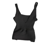 Retro knit vest V-neck high waist halter top women streetwear KilyClothing