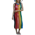 Vestido de punto para mujer con abertura para bikini de ganchillo sin mangas traje de baño ropa de playa de KilyClothing