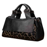 Cow Leather Leopard Print Bag for Women, Handbag Luxury Designer Natural Leather Tote Shoulder Lady Purses KilyClothing