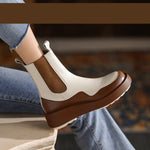 Boots Genuine Cow Leather Thick Sole Non-Slip Ladies Flat Shoes  Winter Platform Boots KilyClothing