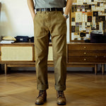 Red Tornado Herringbone Casual Pants OG107 Men's High Waist Straight Leg Trouser KilyClothing