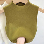 Half Turtleneck Knitted Tank Top Summer Women Casual Vest KilyClothing