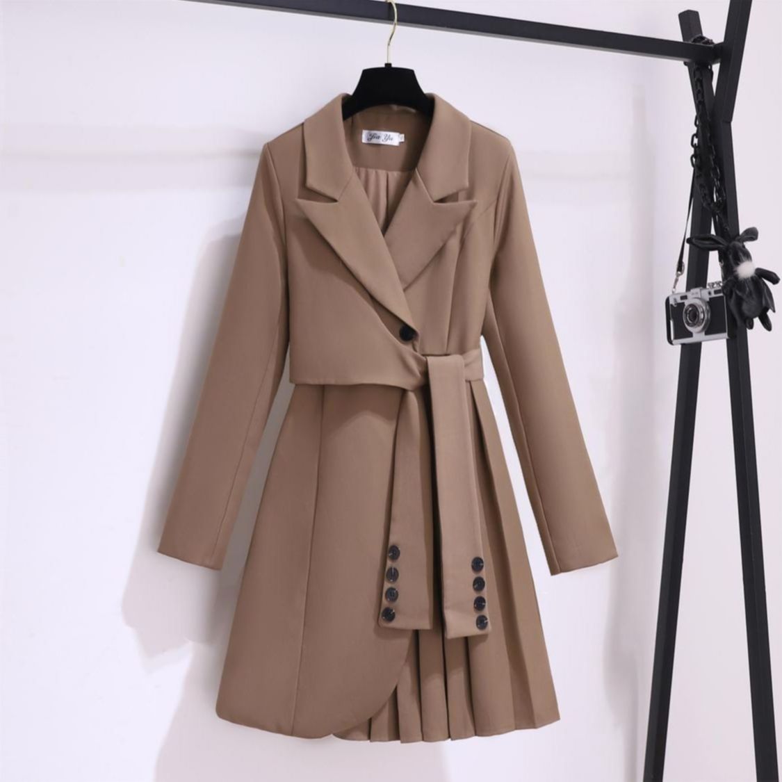 Blazer Dress Office Lady New Casual Button Belt Mini DressesElegant Fashion KilyClothing