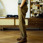 Red Tornado Herringbone Casual Pants OG107 Men's High Waist Straight Leg Trouser KilyClothing