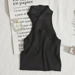 Sexy Crossed Off-shoulder Sleeveless Vest Women Tops Summer Solid Color Slim Elastic KilyClothing