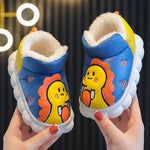 Boys Snow Boots Cartoon Dinosaur Patch Kids Fashion Winter Warm Children Casual Baby Girls Short Boots Non-slip PU Slip-on Cute KilyClothing