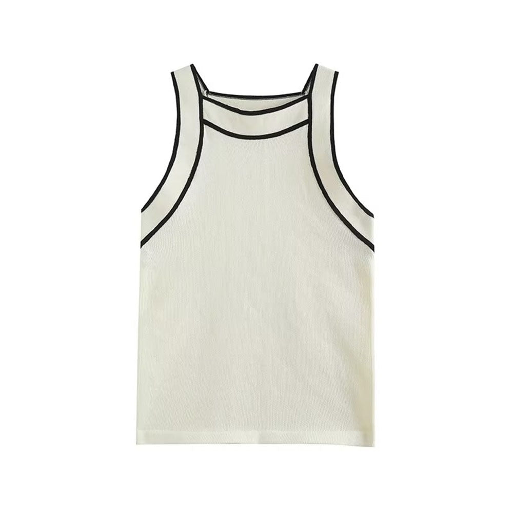 Vintage O Neck Sleeveless Female Waistcoat Chic Tops KilyClothing