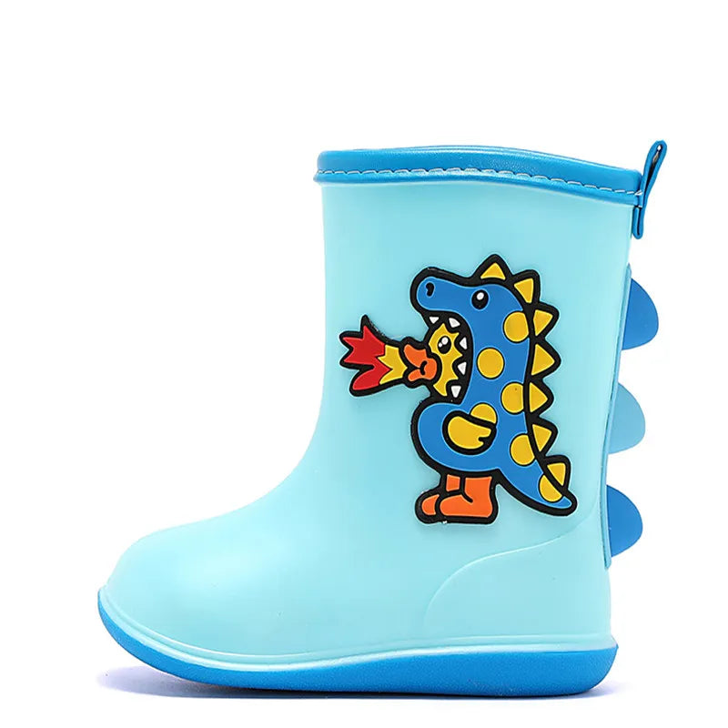 Wide Round Toe Children Rainboots Baby PVC Rubber Waterproof Kids Water Shoes Lovely Cartoon Rain Boot Platform Girls Boy KilyClothing