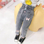 Toddler Girl Clothes Baggy Jeans Kids Casual Warm Trousers Winter Infant Baby Girls Jeans Cartoon High Waisted Denim Harem Pants KilyClothing