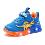 LONG 2-6Y Children LED Spinosaurus Autumn Suede Light Up Shoes Dinosaur Boys Little Kids Outdoor Casual Flashing Sports Sneakers KilyClothing