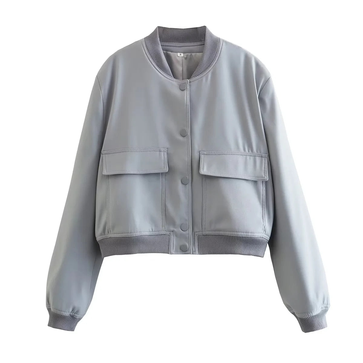 Bomber Jacket Croppedt Casual Shortt Button Coat Streetwears KilyClothing