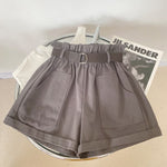 Shorts Korean High-waisted Slim Solid Color Wide Leg Shorts with Belt Casual Shorts KilyClothing