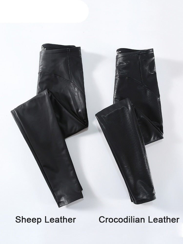 Matte PU Leather Pants Leggings Elastic Slim Skinny Leggings Windproof Winter Warm Sexy Legging KilyClothing