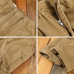 Pure Cotton Big Pocket Vintage Wide Loose Casual Pants Pleated Drawstring Cargo Trousers KilyClothing