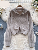 Zipper Knitted Top Autumn Long Sleeves Thick Warm Sweater Korean Fashion Streetwear Loose Casual Pullover KilyClothing