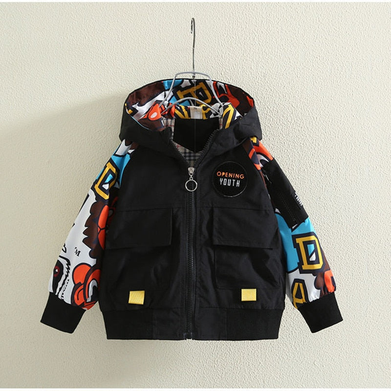 Children's Cartoon Coat New Boys' Baby Hooded Windbreaker Jacket 0 2 4 6 8 9Y KilyClothing