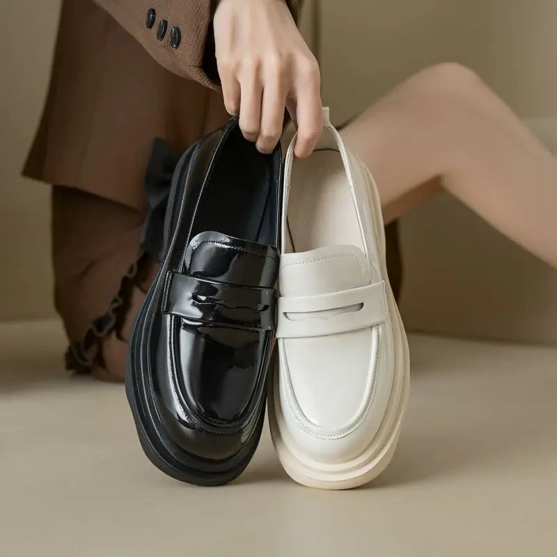 Loafers for woman, Thick Bottom, Round Toe, Casual Women Vulcanized Shoes Luxury Increasing Platform Sneakers KilyClothing