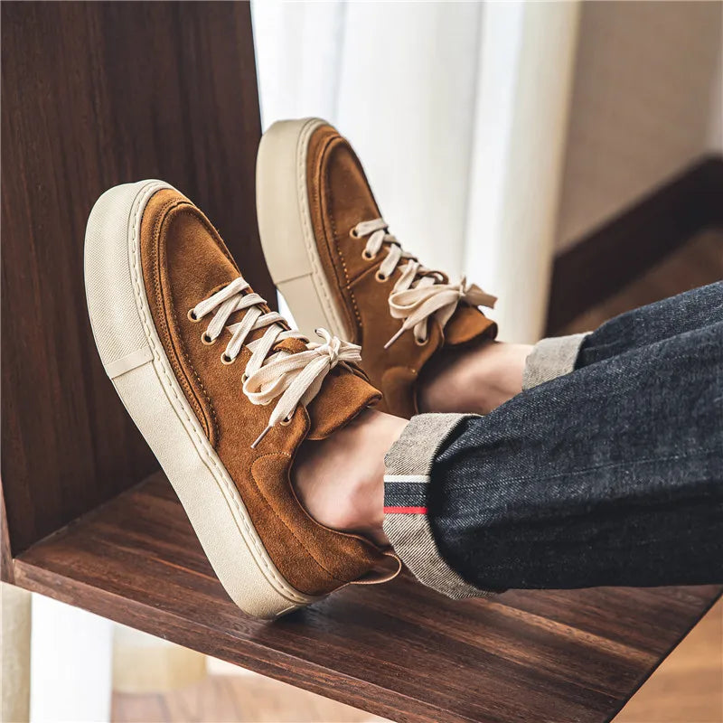 Vintage Men Shoe Spring Men Sport Shoe Trend Leather Casual Shoes