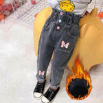 Toddler Girl Clothes Baggy Jeans Kids Casual Warm Trousers Winter Infant Baby Girls Jeans Cartoon High Waisted Denim Harem Pants KilyClothing