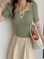 Chic Basic Vintage Fashion Elegant Minimalist Style Women T-Shirts Spring Summer Bottoming KilyClothing