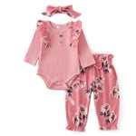 Sets Fashion Toddler Outfits Long Sleeve Tops Flower Pants Headband Cute 3Pcs Newborn Infant Clothing KilyClothing