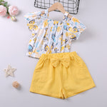 Girl Big Bow T-shirt+ Shorts Children Clothing Set KilyClothing