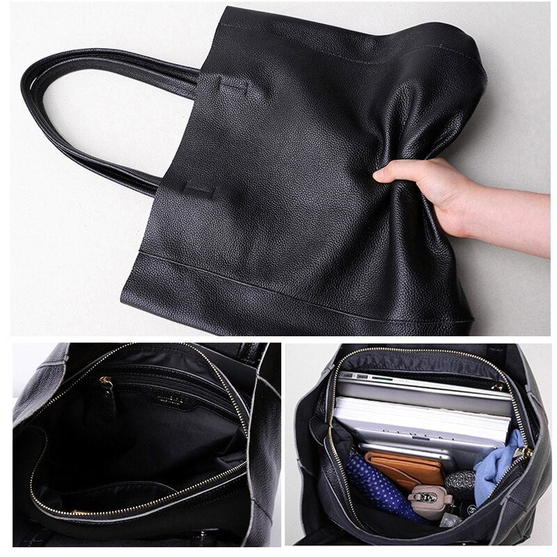 Genuine Leather Bag  Casual Tote Female Luxury Simple Fashion/ Cowhide Leather KilyClothing