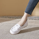 Flats High Quality  Genuine Leather Shallow Breathable Vulcanize Shoes Casual Non-slip KilyClothing