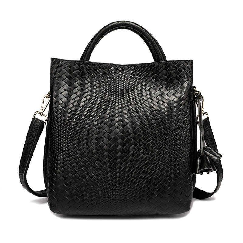 Genuine Leather Bucket Bag Fashion Casual Handheld large capacity KilyClothing