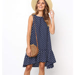 Dress Polka Dot Chiffon Sleeveless Beach Mini Casual Sundress KilyClothing